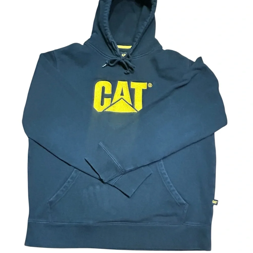 CAT Caterpillar Logo Pullover Hoodie – Size L – black
